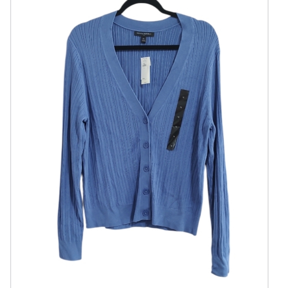 Banana Republic Blue Cardigan Sweater Size XL